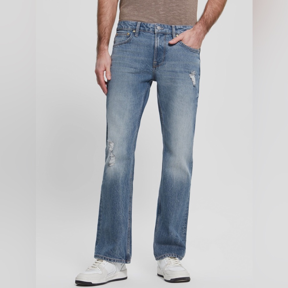 New Guess Men's Light Blue Bootcut Jeans Sz 32